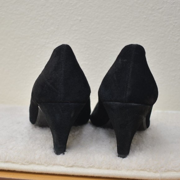 Vintage Rush Hour Black Velvet Kitten Heel Shoes - Picture 4 of 7